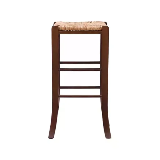 Brown Wood Seagrass Backless 2-pc. Bar Stool Set