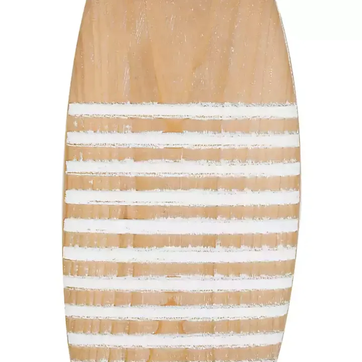 Brown Wood Striped Fish Wall Plaques, Set of 2