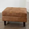 Brown Wyatt Faux Leather Ottoman