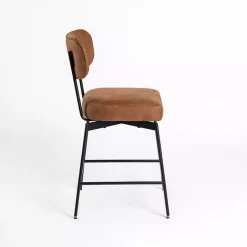 Brown Wyatt Faux Leather Swivel Counter Stool