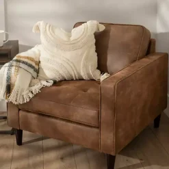 Brown Wyatt Faux Leather Armchair
