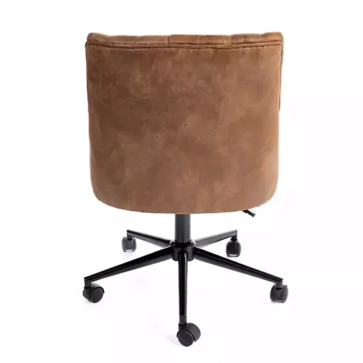 Brown Wyatt Faux Leather Swivel Office Chair
