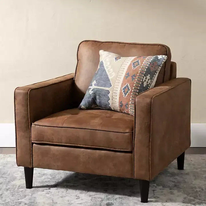 Brown Wyatt Faux Leather Armchair