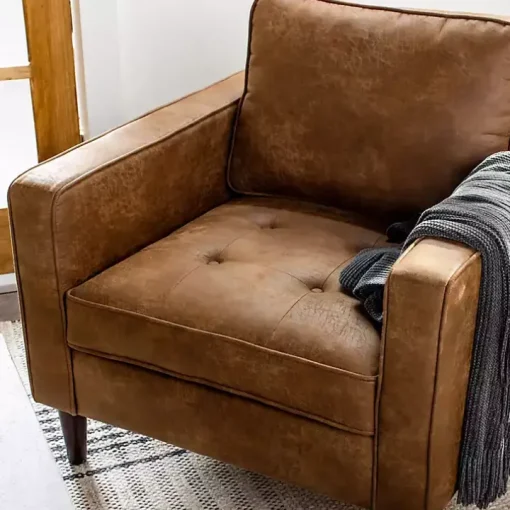 Brown Wyatt Faux Leather Armchair