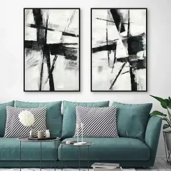 Brushed Away Framed Canvas Art Prints, Set of 2