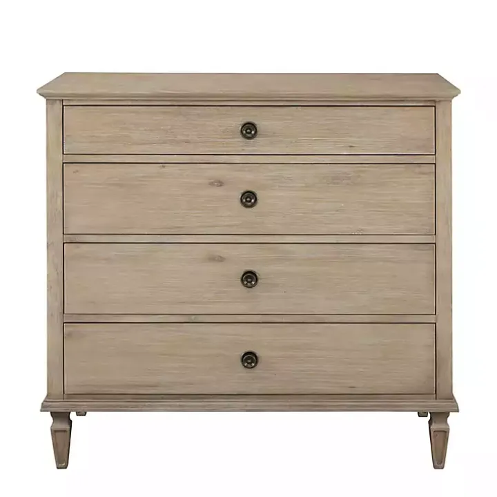Brushed Birch 4-Drawer Wooden Dresser