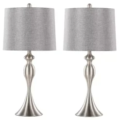 Brushed Nickel Ashley Table Lamps, Set of 2