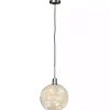 Brushed Nickel Glass Globe Pendant Light