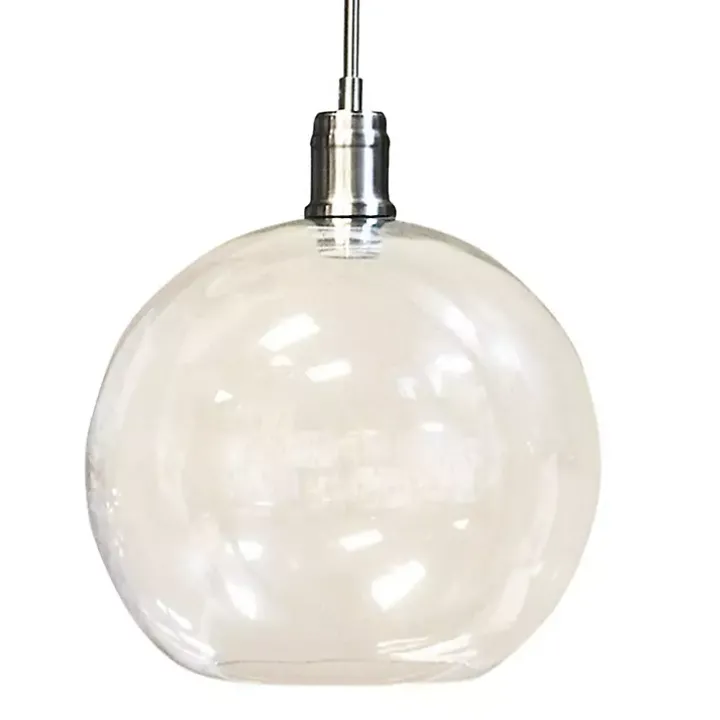 Brushed Nickel Glass Globe Pendant Light