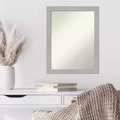 Brushed Nickel Modern Decorative Wall Mirror