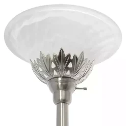 Brushed Nickel 3-Scallop Glass Floor Lamp