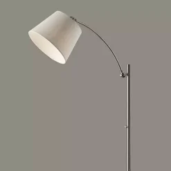 Brushed Silver Adjustable Arm Floor Lamp