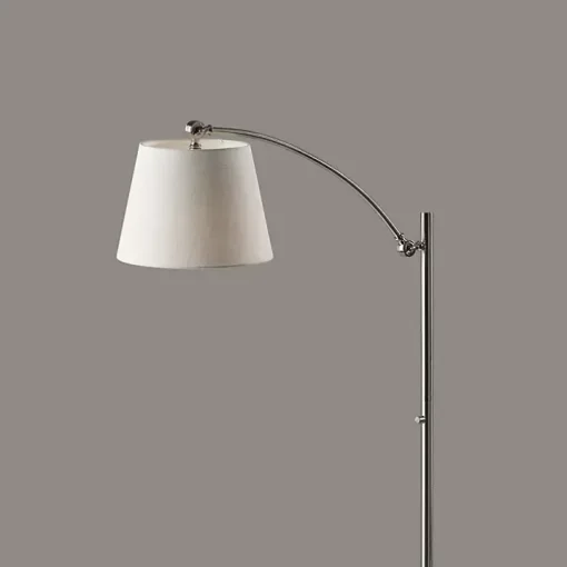 Brushed Silver Adjustable Arm Floor Lamp
