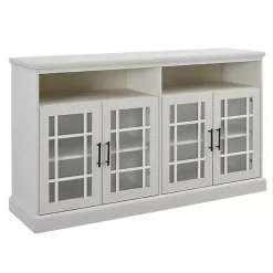 Brushed White Window Pane TV Stand
