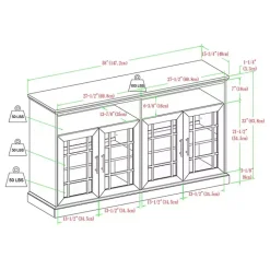 Brushed White Window Pane TV Stand
