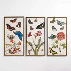 Butterfly Swarm Framed Canvas Art Prints, Set of 3