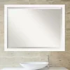Cabinet White Narrow Frame Beveled Mirror
