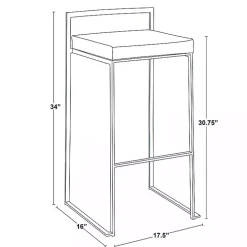 Camel Faux Leather Stackable Bar Stools, Set of 2