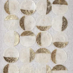 Capiz Shells Emblem Framed Wall Plaques, Set of 2