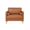 Caramel Faux Leather Chelsea Accent Chair