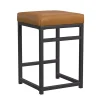 Caramel Faux Leather Upholstered Counter Stool