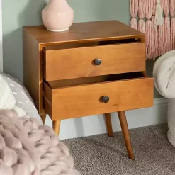 Caramel Mid-Century Nightstand