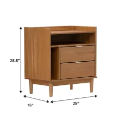 Caramel Pine 2-Drawer Nightstand