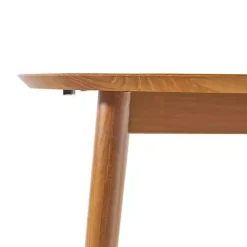 Caramel Wood Oval Dining Table with Leaf