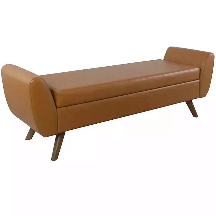 Carmel Vegan Leather Storage Bench