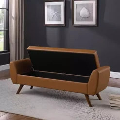 Carmel Vegan Leather Storage Bench