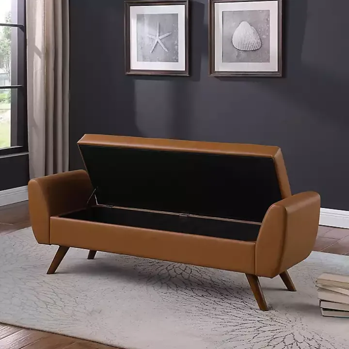 Carmel Vegan Leather Storage Bench
