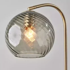 Carmen Smoked Swirled Glass Floor Lamp