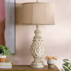 Caroline Distressed Cream Table Lamp