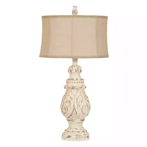 Caroline Distressed Cream Table Lamp