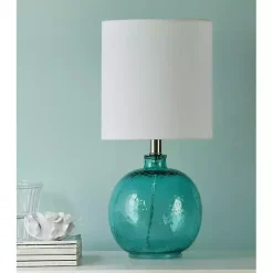 Cerulean Tinted Glass Jug Table Lamp
