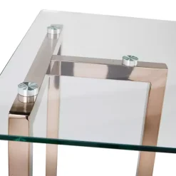 Champagne Iron and Glass Desk