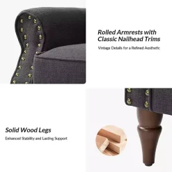 Charcoal Upholstered Henry Armchair