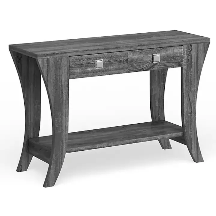Charcoal Wood 2-Drawer Console Table