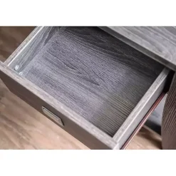 Charcoal Wood Single Drawer Side Table