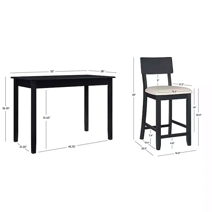 Charcoal Wood Upholstered 5-pc. Dining Set