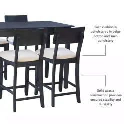 Charcoal Wood Upholstered 5-pc. Dining Set