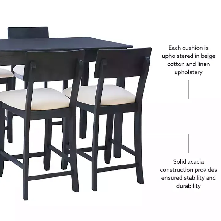 Charcoal Wood Upholstered 5-pc. Dining Set