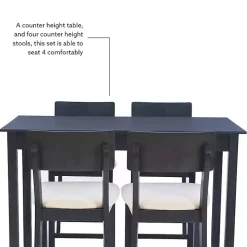 Charcoal Wood Upholstered 5-pc. Dining Set