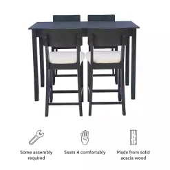 Charcoal Wood Upholstered 5-pc. Dining Set