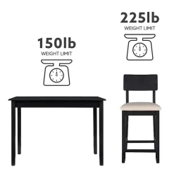 Charcoal Wood Upholstered 5-pc. Dining Set