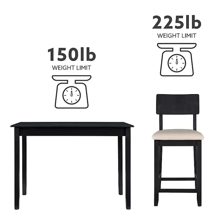 Charcoal Wood Upholstered 5-pc. Dining Set