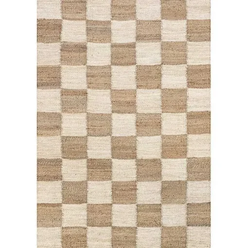 Checkered Jute Area Rug, 8x10