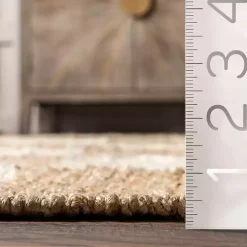 Checkered Jute Area Rug, 8x10