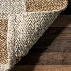 Checkered Jute Area Rug, 8x10