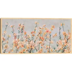 Cherry Blossom Blooms Birch Framed Canvas Print